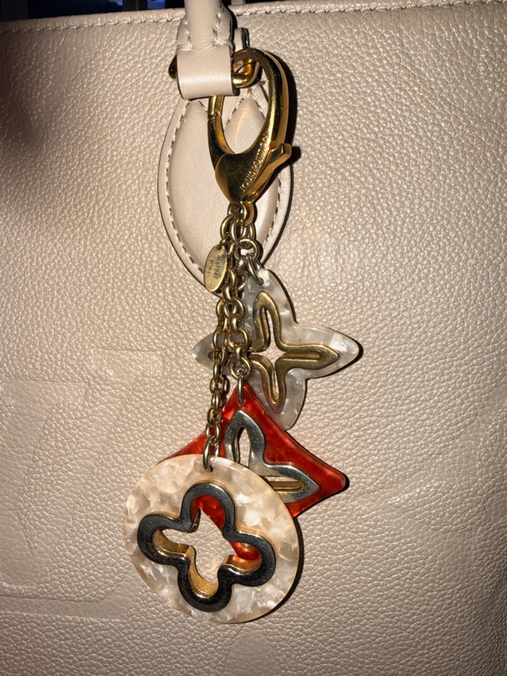 Louis Vuitton Cream and Pink Acrylic Multi-Charm Bag charm
